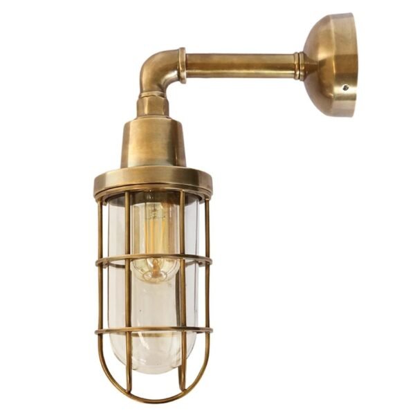 Faucet Cage Wall Sconce | IP54 Outdoor | Antique Brass | H 35cm, Depth 23cm