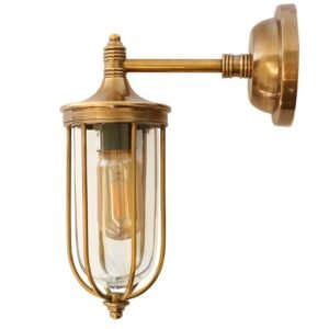Basket Cage Wall Sconce | IP54 Outdoor | Antique Brass | H30cm, Depth 22cm